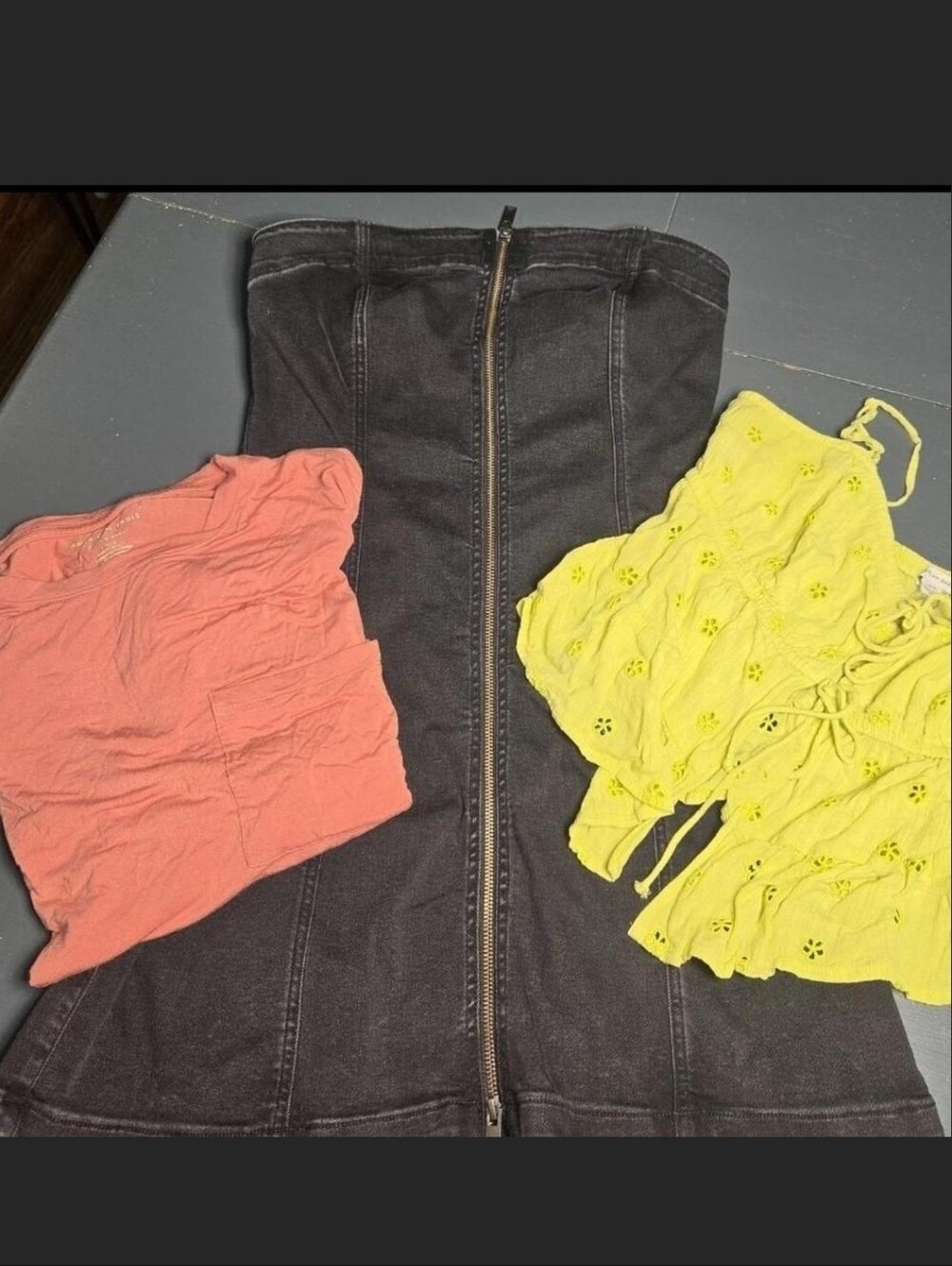 American Eagle Women’s Bundle Large 12 Dress Top Shirt Black Denim Y2K Boho 3 Pc